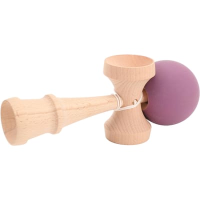 Kendama Houten Kendama Speelgoed Draagbare Kendama Verbetert Hand-Oog Coördinatie met Touw voor Binnen en Buiten Paars paars
