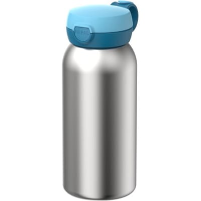 Mepal RVS drinkfles met flipdop Campus - 600 ml - Waterfles RVS - Lekdicht - Hygiënische deksel - Cool blue