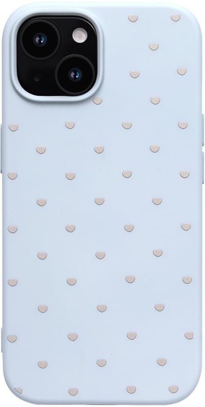 Hoesje Geschikt voor iPhone 11 - Blauw - Casemania Stevige Siliconen Back Cover met Hartjes Print