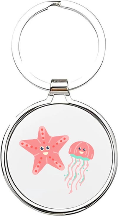 Akyol - Kwal Sleutelhanger - vis - Dierenliefhebbers - Jellyfish - kwallen - zeedier - zeester - oceaandier - reuzenwal - slijmdier - zeesterren - zoutwaterdier - aquariumdier - huisdier - dierendag - save the ocean - 4 x 7,5 CM
