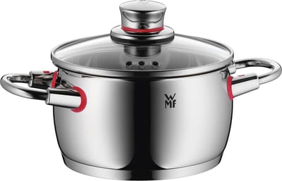 Kookpan 16 cm met Glazen Deksel - Inductie Geschikt, Roestvrij Staal, 2 Liter