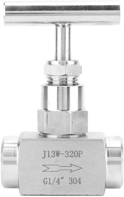 By shayne - Gerades Nadelventil - Roestvrij staal - Hoogdruk - 1/4 inch - Wateroverdracht - Perfecte afdichting - Geschikt voor diverse toepassingen
