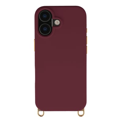 Selencia Hoesje - Geschikt voor iPhone 17 - Rivièra geschikt voor MagSafe Backcover met afneembare haakjes - Bold Burgundy