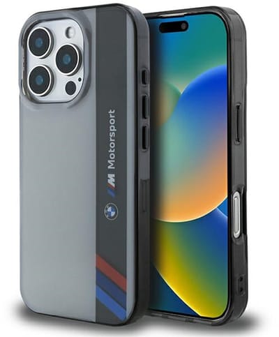 BMW, Beschermhoes Geschikt voor Apple iPhone 16 Pro IML Motorsport Collectie, Grijs