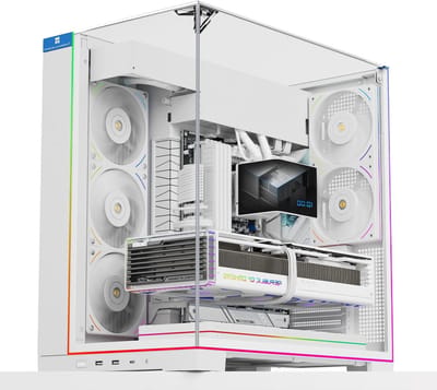 PC Behuizing - Computer Kast - Systeem Bouwen - Panorama Glas - 45 cm Hoog - Wit
