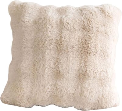 Fluffy Pluche Sierkussenhoes - Dubbelzijdig Pluche Fluwelen Kussenhoes - Zachte Imitatiebont Sierkussenhoes - Korte Wollen Fluwelen Decoratieve Kussenhoes - Geschikt voor het Decoreren van Bank Slaapkamer Woonkamer Studeerkamer (45 x 45 cm)