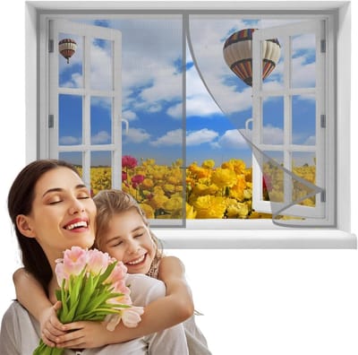 Magnetisch Horraam - Insectenhor Raam - Buiten Blijven Insecten - Versterkt Anti-scheur - 50x140cm - Grijs
