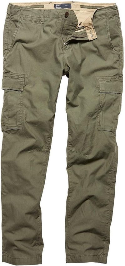 Vintage Industries Slimfit Cargo-broek Mallow Pants Olive