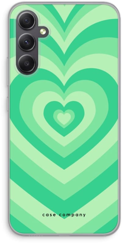 Case Company® - Hoesje geschikt voor Samsung Galaxy A34 hoesje - Hart Groen - Soft Cover Telefoonhoesje - Bescherming aan alle Kanten en Schermrand