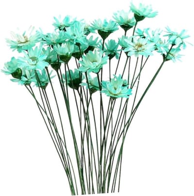 Gedroogde Bloemen - Kunstbloemen Mini - Huis Decoratie - Natuurlijk & Levensecht - 35 cm - Lichtblauw