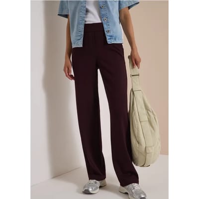 Broek met High Waist en rechte pijpen in een Loose Fit-pasvorm