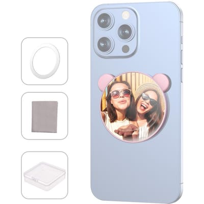 Universele magnetische selfiespiegel voor telefooncamera aan de achterkant Universele vervanging voor telefoonselfiespiegel roze