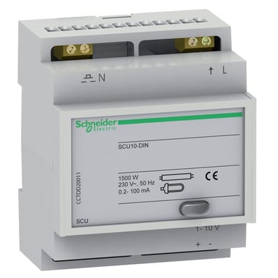 Schneider Electric SCU10-DIN 1-10V 4 Mod Dimmer - CCTDD20011