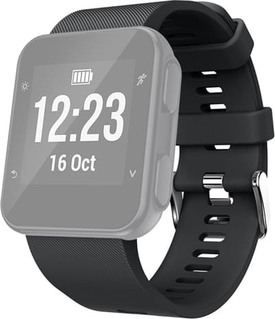 Siliconen bandje - geschikt voor Garmin Forerunner 30 / 35 - zwart