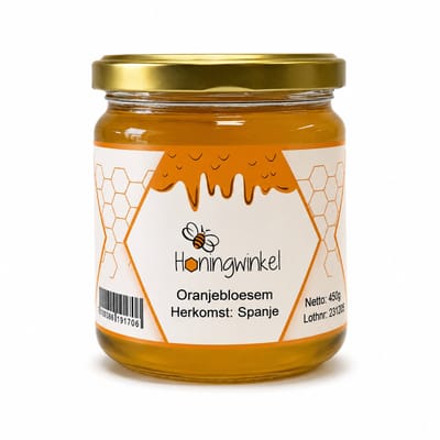 Oranjebloesem honing 450g Spanje Honingwinkel (vloeibaar)