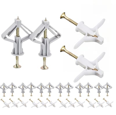 Dailygoody - Expansiepluggen - 100 stuks - Geschikt voor holle muren - Gipsplaatpluggen - Inclusief spijkers - Voor plaatdikte 8-15 mm