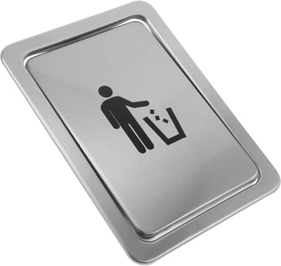 Inbouw Afvalbak Deksel - Aanrecht Afvalklep - Keuken Hygiëne - Roestvrijstaal - 23x16.5 cm - Zilver