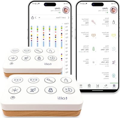 Babyfoon Dagboek - Slimme Monitor - Baby Zorg Coördineren - One-Touch Logging - 2 Stuks - Wit