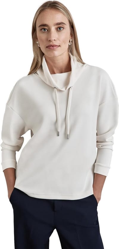 Dames Shirt in Zijde Look met Grote Kraag en Trekkoord