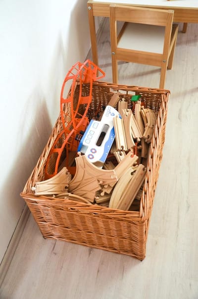 Rieten Opbergmand - Natuurlijke mand - Haardhout Opslag - Handgemaakt Milieuvriendelijk - Rechthoekig - Natuurlijk Jute