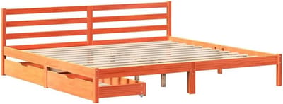 Massief Grenenhouten Bedframe met Lades 180x200 cm - 2 Persoons Slaapkamer Meubel