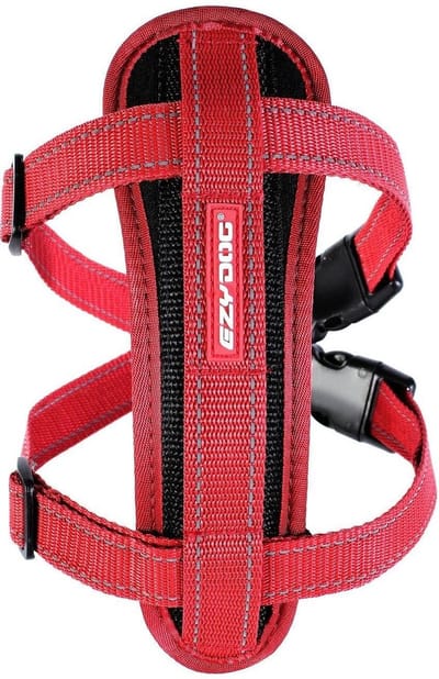 EzyDog Chest Plate Hondentuig met Autogordel Zekering - Honden Harnas - XS - Rood