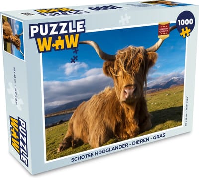 Puzzel Schotse Hooglander - Dieren - Gras - Legpuzzel - Puzzel 1000 stukjes volwassenen