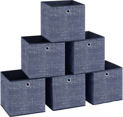 SONGMICS - Opbergbox - Opbergdoos - Set van 6 - Vliesstof met Handgreep - Voor Kast en Kledingopslag