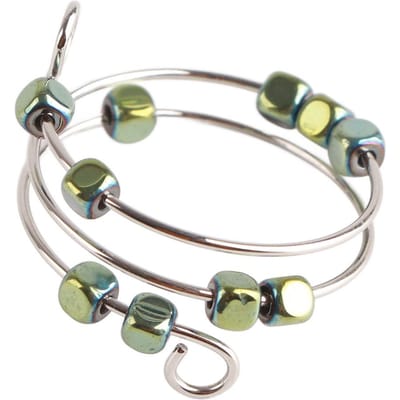 Bague Anti-Anxiété Rotative Soulagement du Stress Bague de Doigt à Perles Cadeau pour Amis et Famille gray