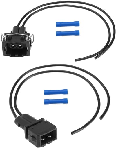 Dailygoody - 2 Pins Elektrische Harnas Connector - Vervanging 357972752 - Zwart - Geschikt voor VW Skoda Seat - 18 cm Kabel