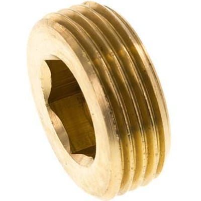 1'' Messing Plug met Binnenzeskant zonder kraag 16 Bar