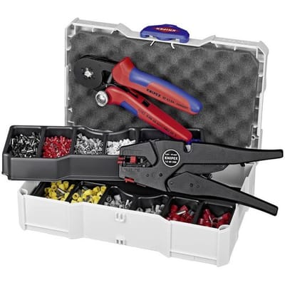 Knipex 97 90 10 Krimptang Adereindhulzen 0.08 tot 10 mm² Incl. striptang, Incl. assortiment adereindhulzen in koffer