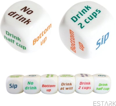 Drankspel - Set van 8 Cocktail Drankspel Dobbelstenen - Drinkopdracht - Dobbelsteen - Drankspelletje - Drink - Drank - Spel - Drinken - Shots - Party - Partyspel - Dobbelen - 8 STUKS - Drinking Game
