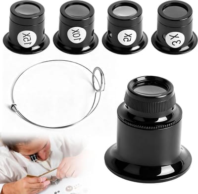 5 Stuks Horlogemaker Vergrootglas, Oogloep voor Sieraden, Juweliersvergrootglas met Gereedschap