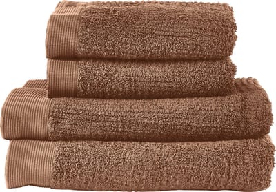 Zone Denmark Classic Handdoeken set - Set van 4 - Hoge Absorptie - 100% katoen - 600 g/m2 - 50 x 100 & 70 x 140 cm - Terracotta