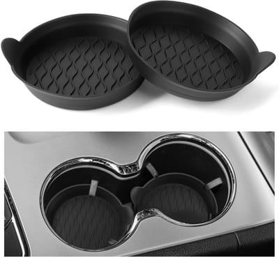 Dailygoods- Siliconen Onderzetters Antislip - Ronde Onderzetterset - Bekerhouder - Auto-interieuraccessoires - Krasbestendig - Duurzaam en Milieuvriendelijk - Onderzetter