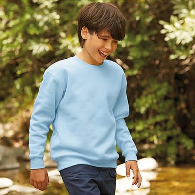 Fruit Of The Loom Kinder Unisex Premium 70/30 Sweatshirt (Hemel Blauw)