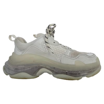 Balenciaga Triple S sneakers met transparante zool in wit polyester