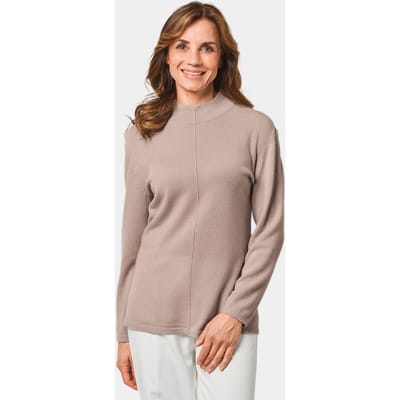 Heerlijk zachte kasjmier pullover met kraag - beige - Gr. 42 van Goldner Fashion