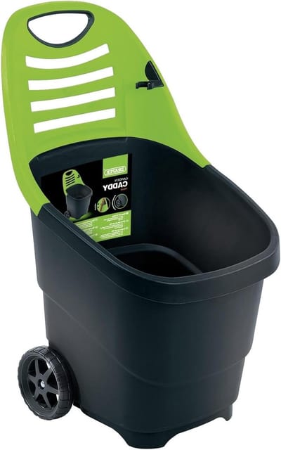 Tuin Caddy - Draagwagen - Tuinieren - Lichtgewicht Ontwerp - 65L Capaciteit - Groen Zwart