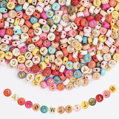 Kleurige Letterkralen, 1200 Stuks A-Z Alphabet Kralen voor DIY Armbanden en Sieraden Maken, Multicolor Spacer Kralen voor Creatieve Projecten