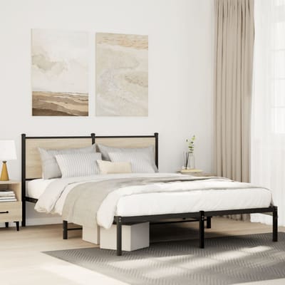 vidaXL - Bedframe - zonder - matras - metaal - sonoma - eikenkleurig - 137x190 - cm