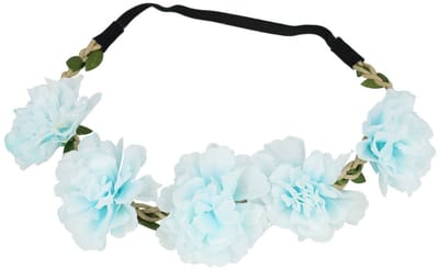 Haarsoires Haarband Bloemen – Gevlochten – Lichtblauw