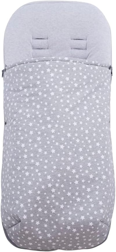 Voetenzak Kinderwagen - Wandelwagenzak Babymuff - Bescherming Baby - Waterafstotende Buitenkant - 43 x 98 cm - Wit Sterrenpatroon