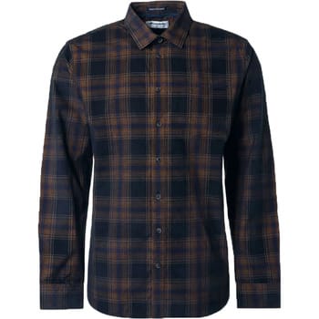 Overhemd Lange Mouw No Excess Overhemd Corduroy Ruit Navy