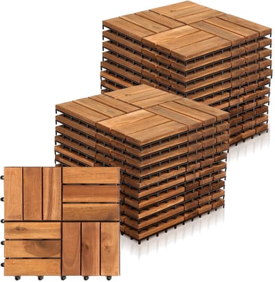 Akazienhout Klik Terrastegels 30x30cm 77 Stuks 7m² FSC-gecertificeerd