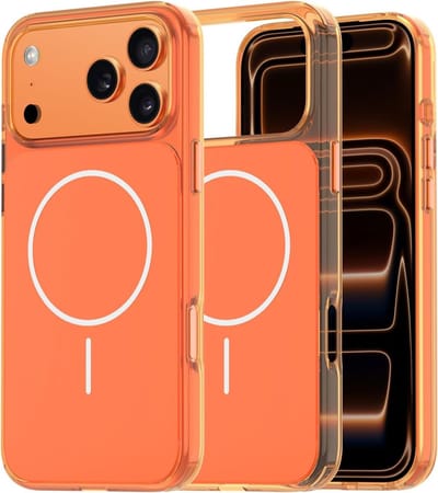 Rugged Bescherming voor iPhone 17 Pro Max 6.9 Inch - Magsafe Compatibel, Anti-Geelwordend en Magnetisch - Oranje Case met Sterke Bescherming