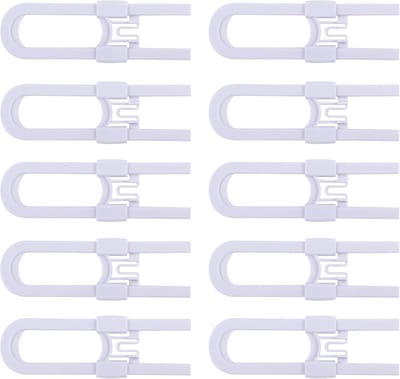Kinderveilige schuifkast sloten - Verstelbare vergrendelingen voor meubels en kasten (10 Pack, wit)