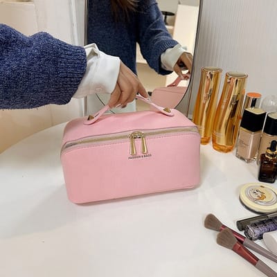 Toilettas, Make Up Tasje, Make Up Koffer, Beautycase, Make Up Organizer, Make Up Tas, Reis Toilettas, Reistas, Toilettas Dames, Make Up Organizer, Make Up Etui, Beautycase Koffer, Cosmetica Tas, Verjaardag, Moederdag, Valentijnsdag, Cadeautje, ROZE