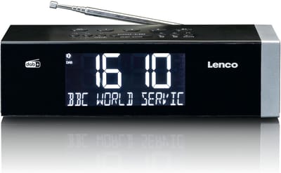 Lenco CR-640BK - Stereo FM Wekkerradio met radiogestuurde klok en AUX-ingang - Zwart
